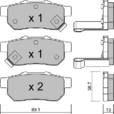 AISIN BPHO-2900 - Тормозные колодки, дисковые, комплект parts5.com