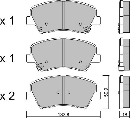 AISIN BPHY-1006 - Тормозные колодки, дисковые, комплект parts5.com