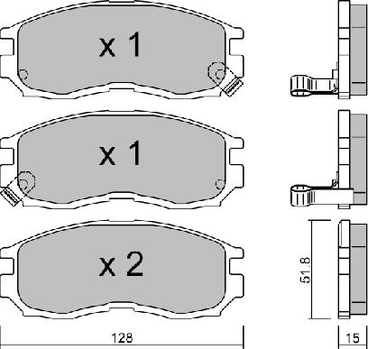 AISIN BPMI-1905 - Тормозные колодки, дисковые, комплект parts5.com