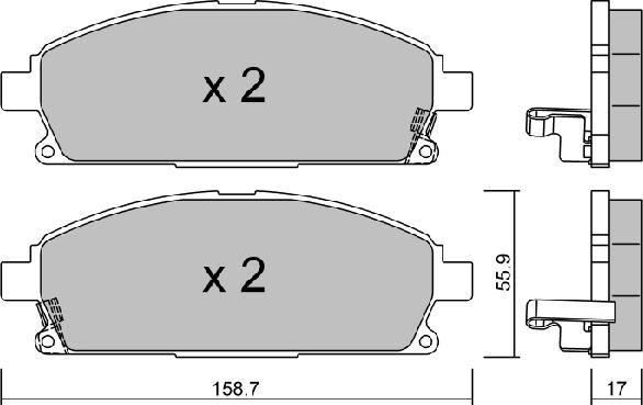 AISIN BPNI-1915 - Тормозные колодки, дисковые, комплект parts5.com