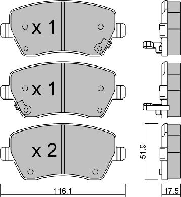 AISIN BPNI-1014 - Тормозные колодки, дисковые, комплект parts5.com