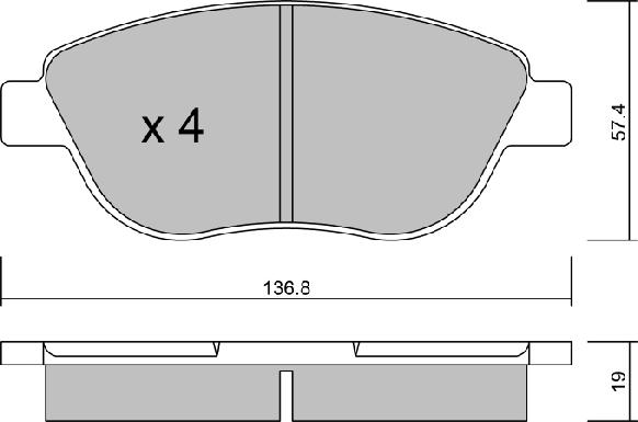 AISIN BPPE-1004 - Тормозные колодки, дисковые, комплект parts5.com