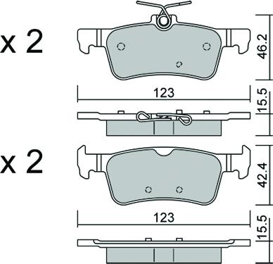 AISIN BPPE-2015 - Тормозные колодки, дисковые, комплект parts5.com