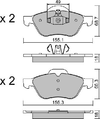 AISIN BPRE-1016 - Тормозные колодки, дисковые, комплект parts5.com