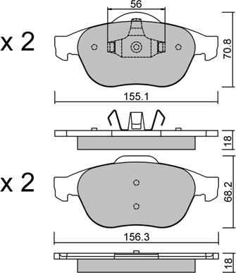 AISIN BPRE-1026 - Тормозные колодки, дисковые, комплект parts5.com