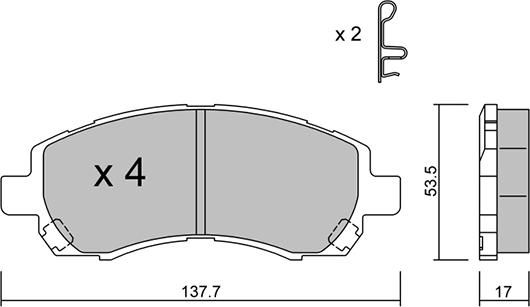 AISIN BPSB-1001 - Тормозные колодки, дисковые, комплект parts5.com