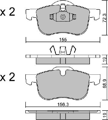 AISIN BPVO-1001 - Тормозные колодки, дисковые, комплект parts5.com