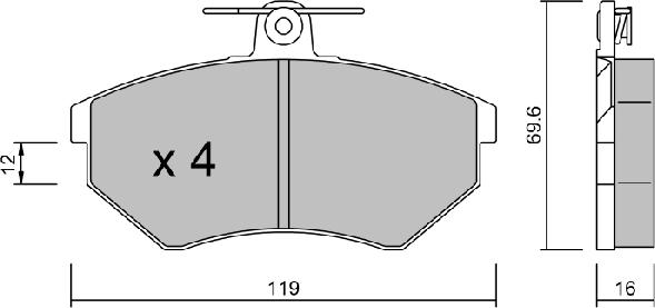 AISIN BPVW-1002 - Тормозные колодки, дисковые, комплект parts5.com