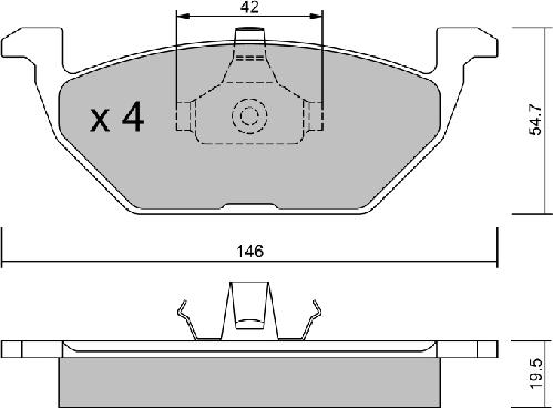 AISIN BPVW-1012 - Тормозные колодки, дисковые, комплект parts5.com