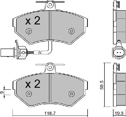 AISIN BPVW-1033 - Тормозные колодки, дисковые, комплект parts5.com