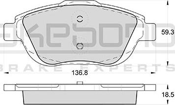 PEUGEOT 9862568880 - Тормозные колодки, дисковые, комплект parts5.com