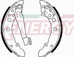 AP XENERGY X50095 - Комплект тормозных колодок, барабанные parts5.com