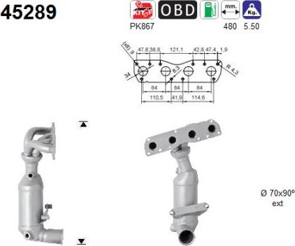 AS 45289 - Катализатор parts5.com