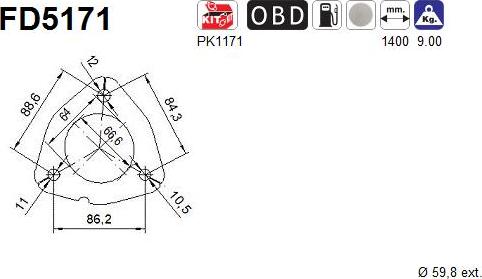 AS FD5171 - Сажевый / частичный фильтр, система выхлопа ОГ parts5.com