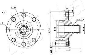 Ashika 44-10018 - Ступица колеса, поворотный кулак parts5.com