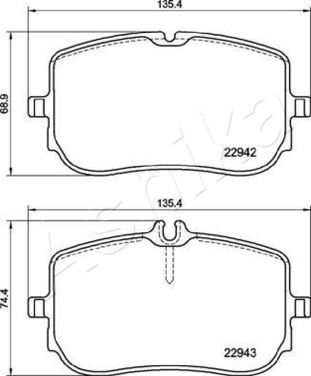 Ashika 50-00-0551 - Тормозные колодки, дисковые, комплект parts5.com