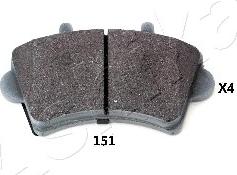 Ashika 50-01-151 - Brake Pad Set, disc brake parts5.com