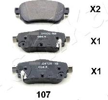 Ashika 51-01-107 - Brake Pad Set, disc brake parts5.com