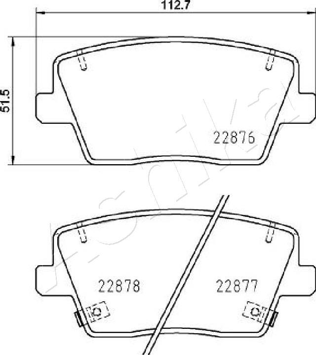 Ashika 510HH12 - Тормозные колодки, дисковые, комплект parts5.com