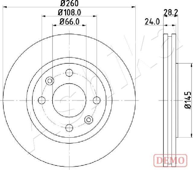 Ashika 60-00-0632C - Тормозной диск parts5.com