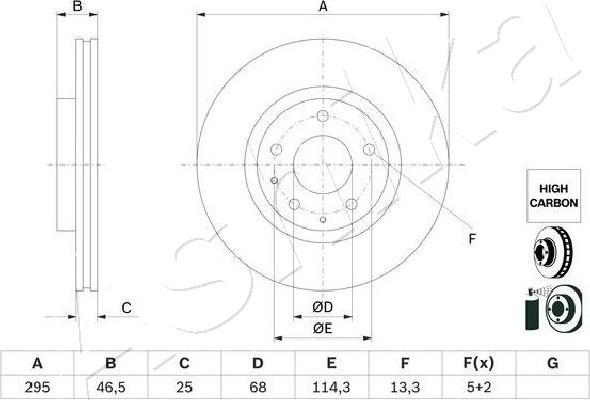 Ashika 60-03-369C - Тормозной диск parts5.com