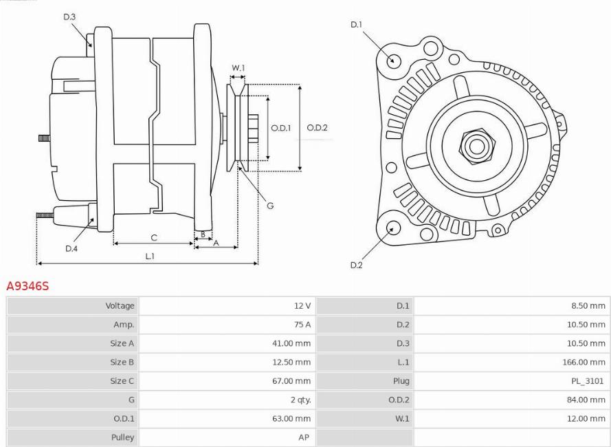 AS-PL A9346S - Генератор parts5.com