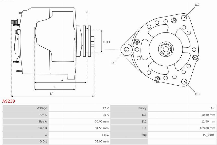 AS-PL A9239 - Генератор parts5.com