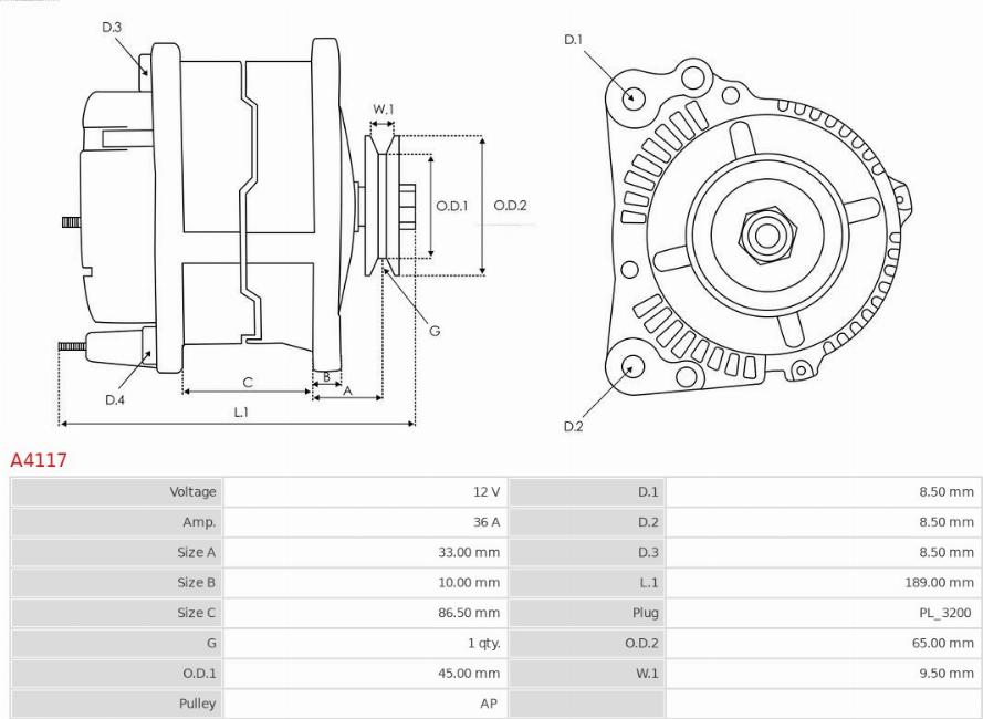 AS-PL A4117 - Генератор parts5.com