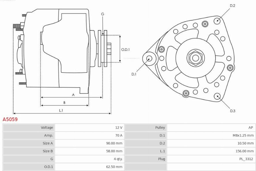 AS-PL A5059 - Генератор parts5.com