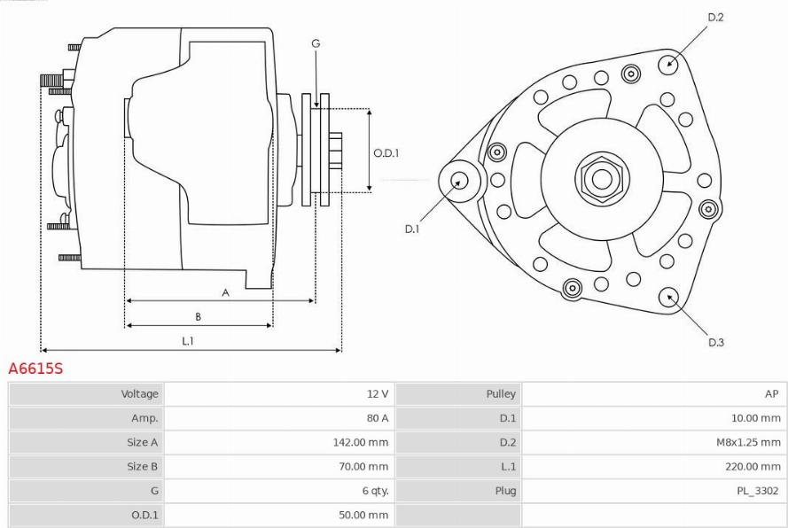 AS-PL A6615S - Генератор parts5.com