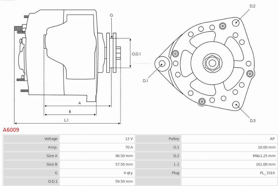 AS-PL A6009 - Генератор parts5.com