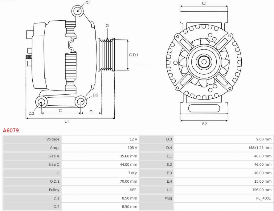 AS-PL A6079 - Генератор parts5.com