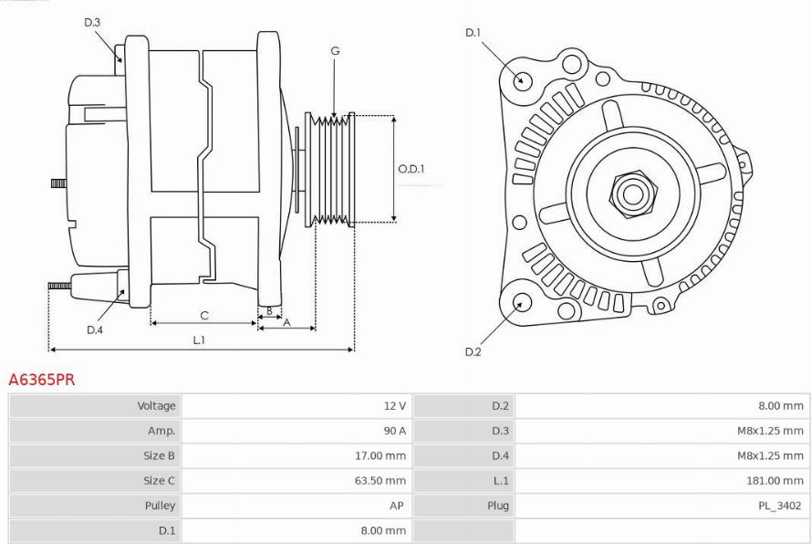 AS-PL A6365PR - Генератор parts5.com