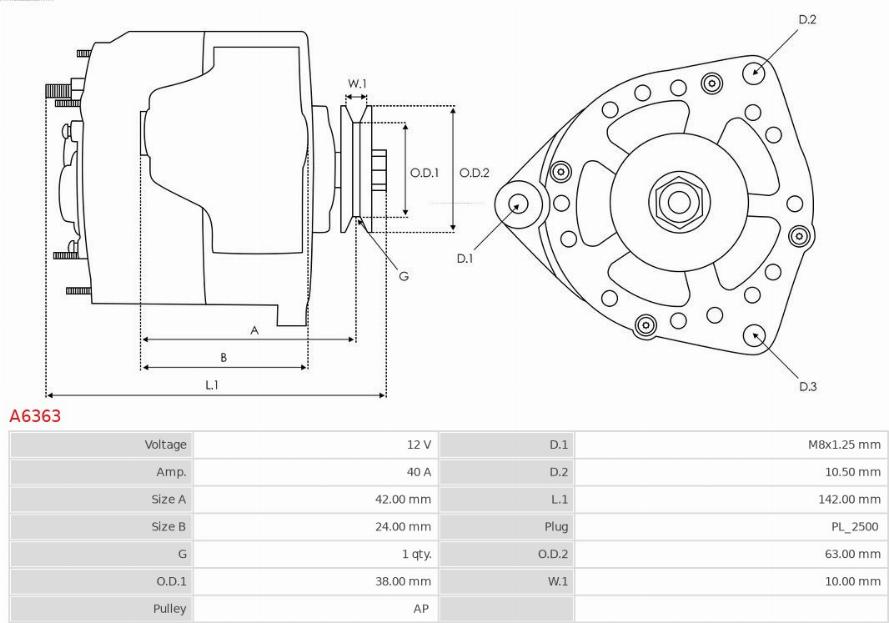 AS-PL A6363 - Генератор parts5.com