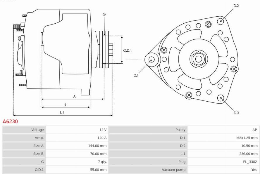 AS-PL A6230 - Генератор parts5.com