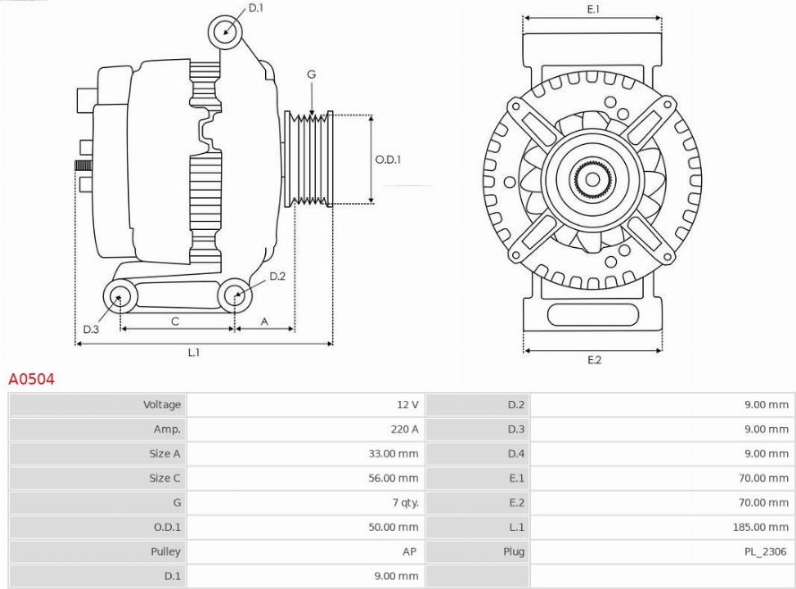 AS-PL A0504 - Генератор parts5.com