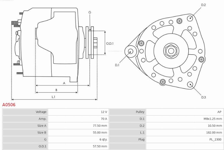 AS-PL A0506 - Генератор parts5.com