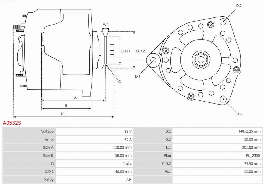 AS-PL A0532S - Alternator parts5.com