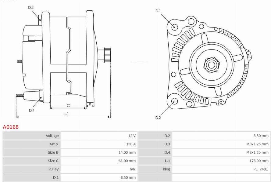 AS-PL A0168 - Генератор parts5.com