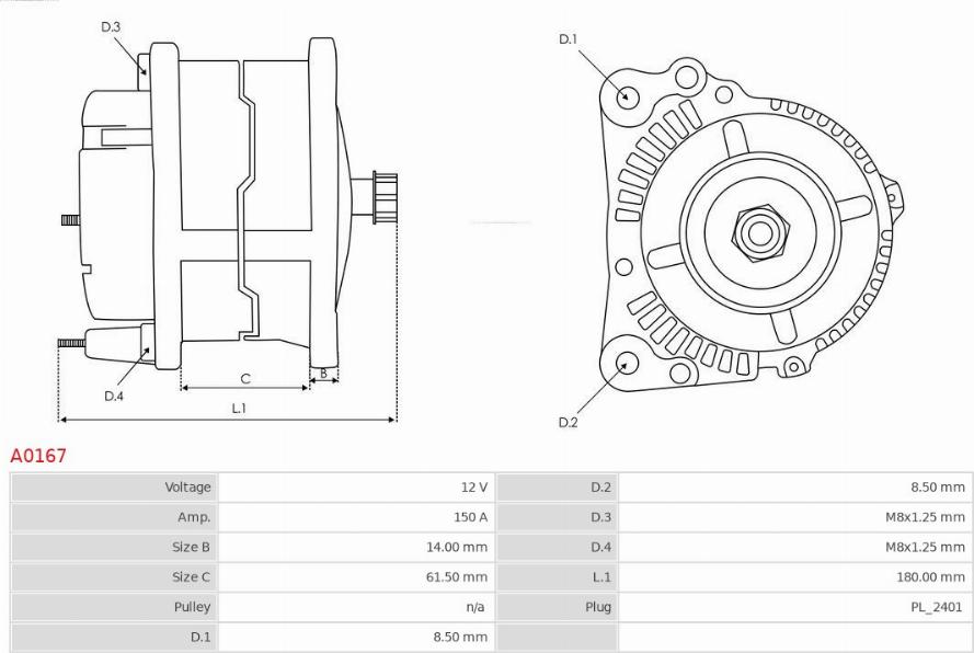 AS-PL A0167 - Генератор parts5.com