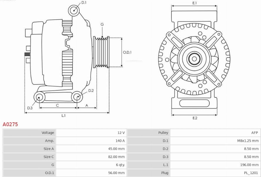 AS-PL A0275 - Генератор parts5.com