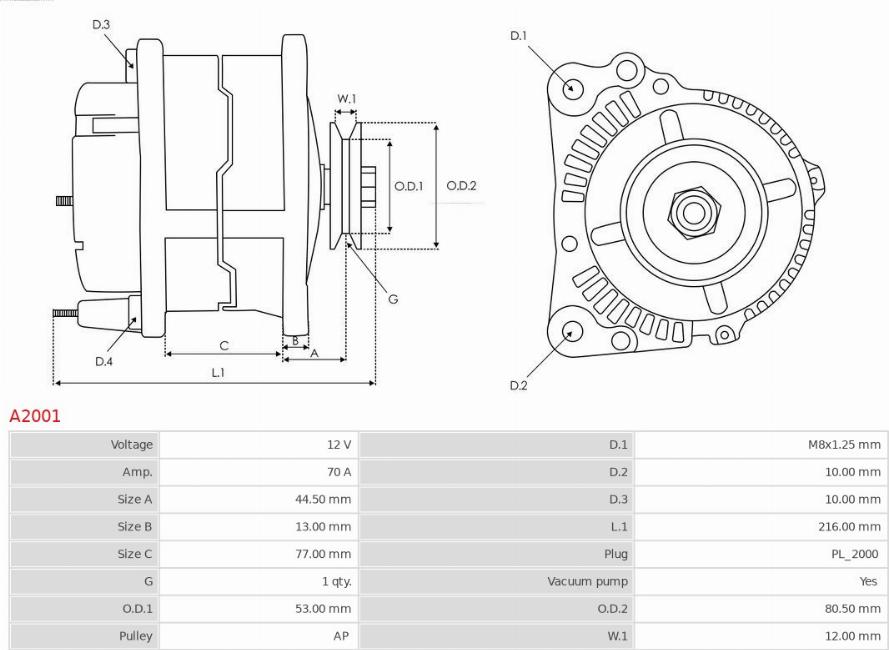 AS-PL A2001 - Генератор parts5.com