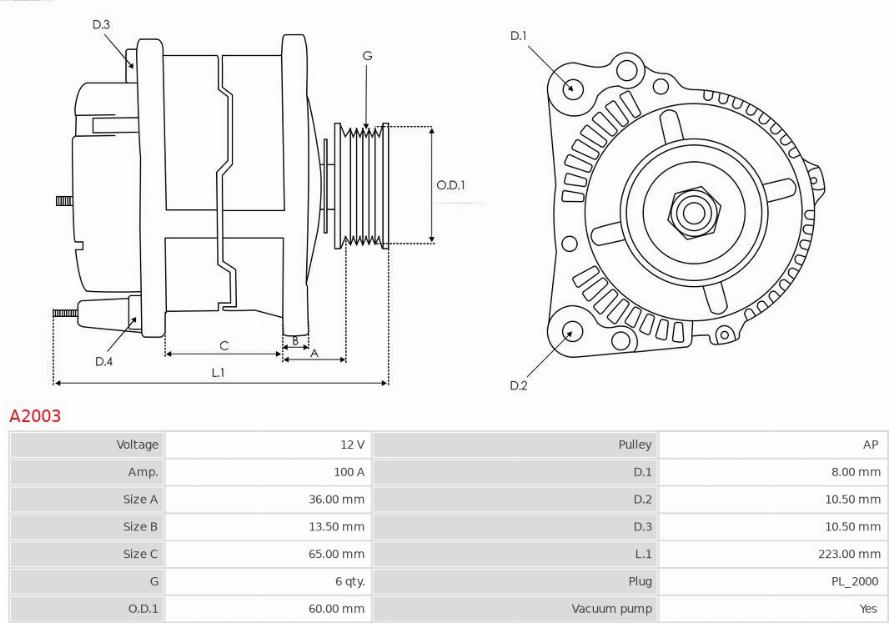 AS-PL A2003 - Alternator parts5.com