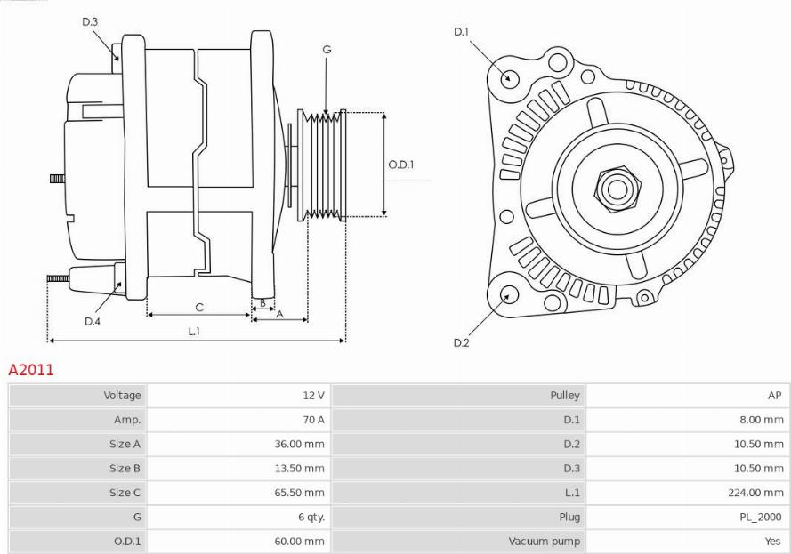 AS-PL A2011 - Генератор parts5.com