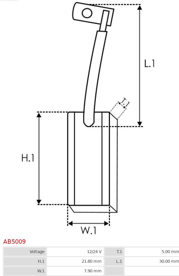 AS-PL AB5009 - Escobilla de carbón, alternador parts5.com