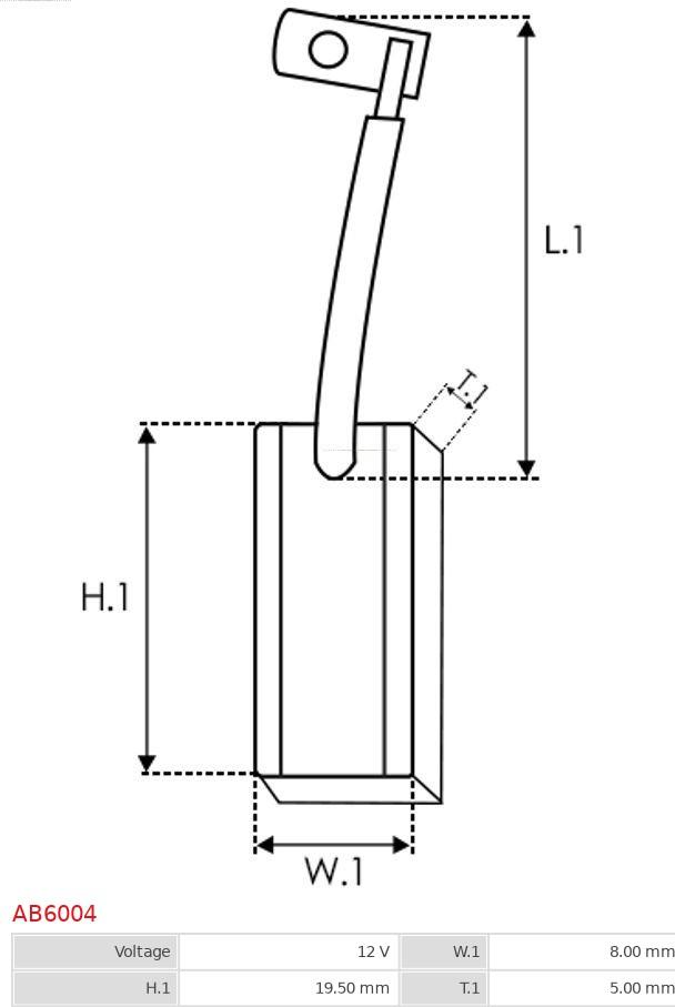 AS-PL AB6004 - Угольная щетка, генератор parts5.com