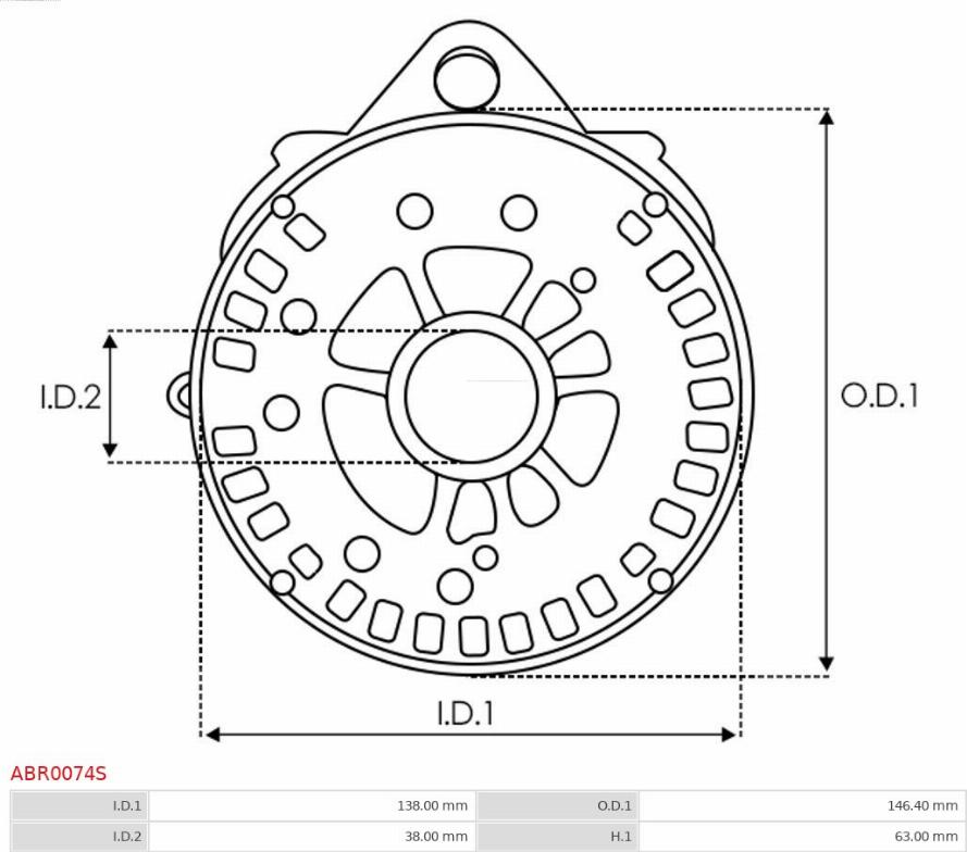 AS-PL ABR0074S - Кронштейн, фланец привода генератора parts5.com