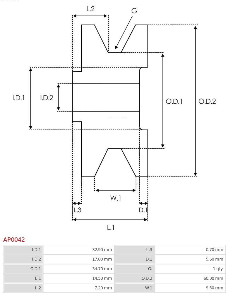 AS-PL AP0042 - Шкив генератора, муфта parts5.com