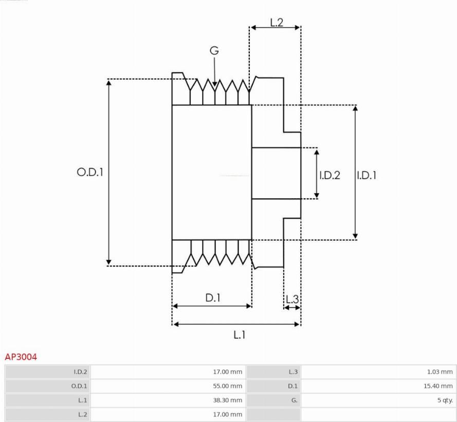 AS-PL AP3004 - Шкив генератора, муфта parts5.com