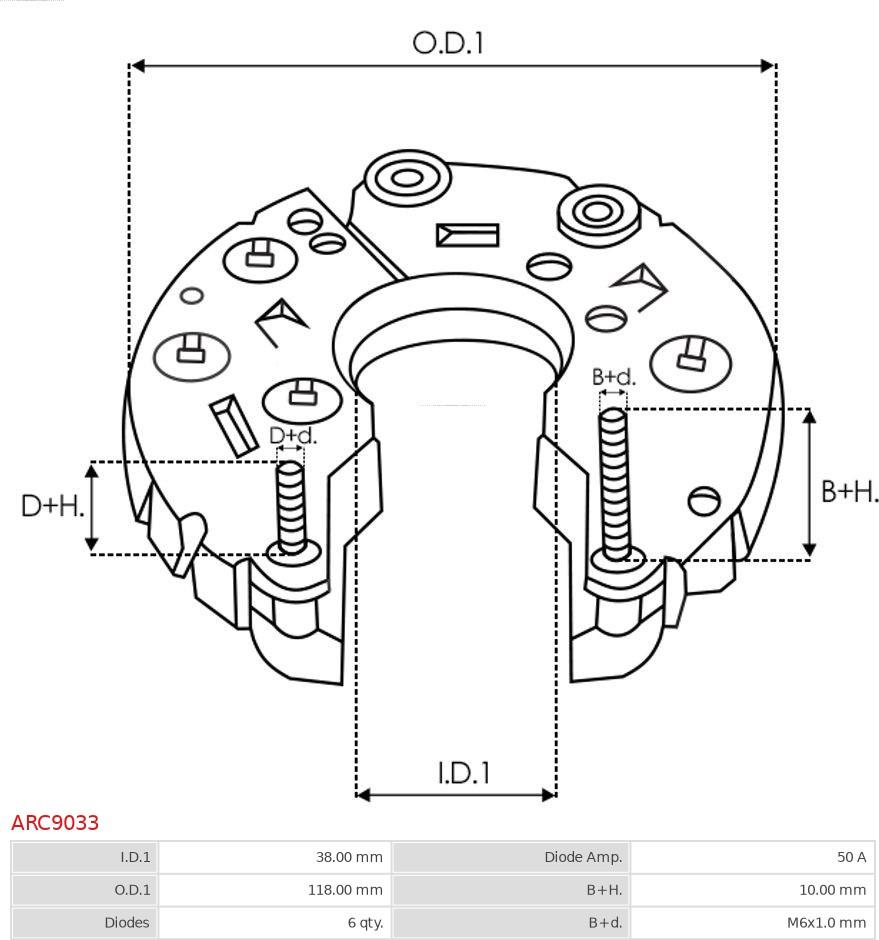 AS-PL ARC9033 - Кронштейн, фланец привода генератора parts5.com